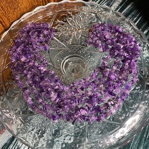 7 Strand Natural Amethyst Necklace